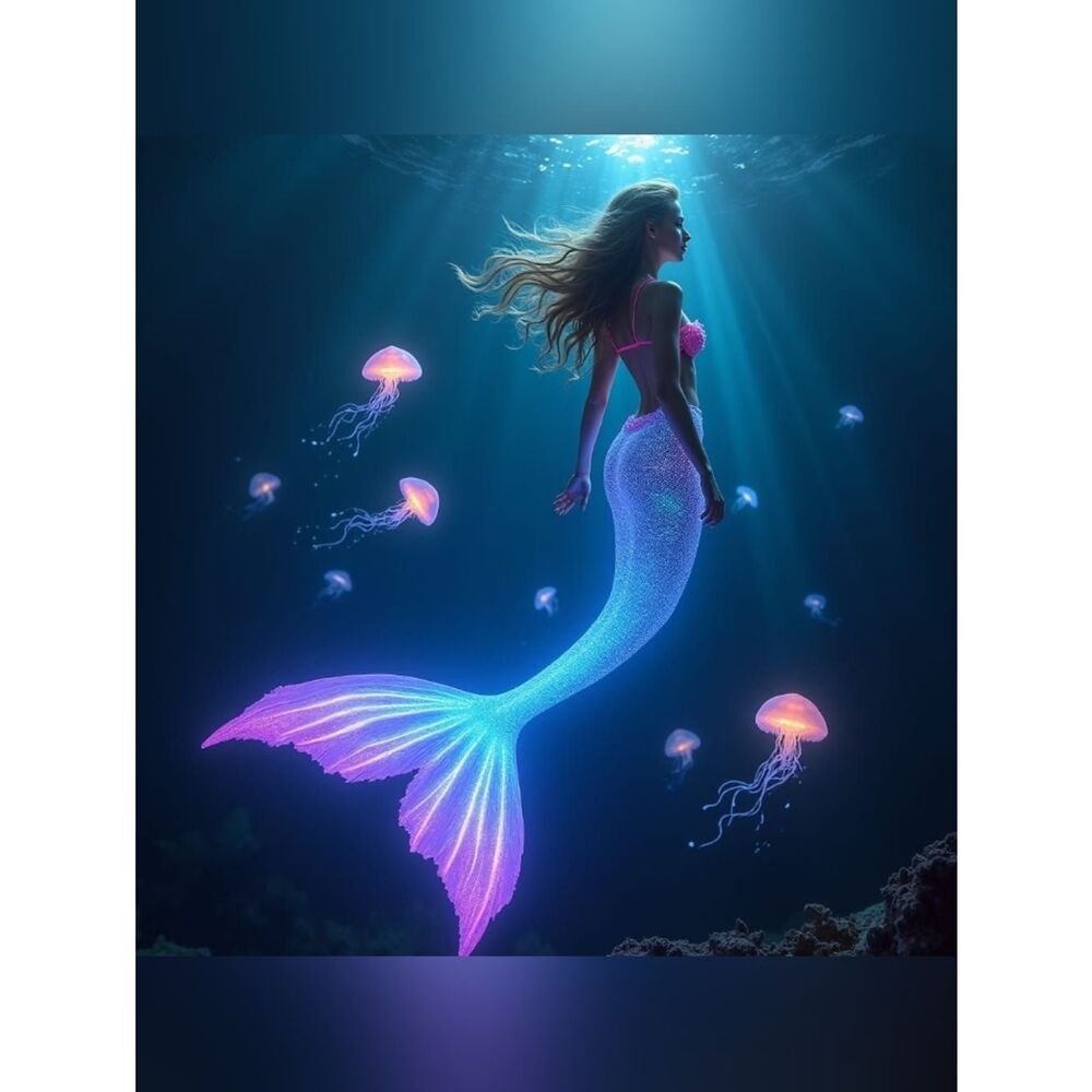 Custom Mermaid Fridge Magnet Pink And Blue Home Kitchen Decor